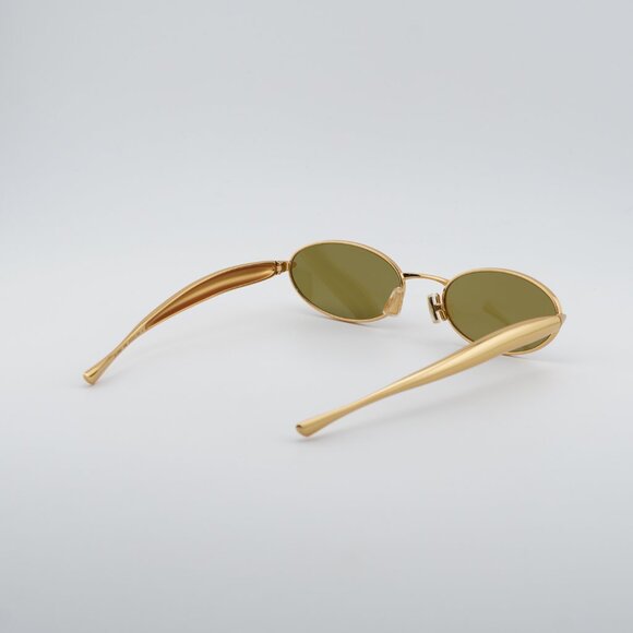 Bottega Veneta BV1386S 006 Sunglasses Gold Frame, Green Lenses - Picture 8 of 9